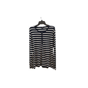 Tommy Hilfiger Striped Henley Shirt - Navy/White XXL - Tops